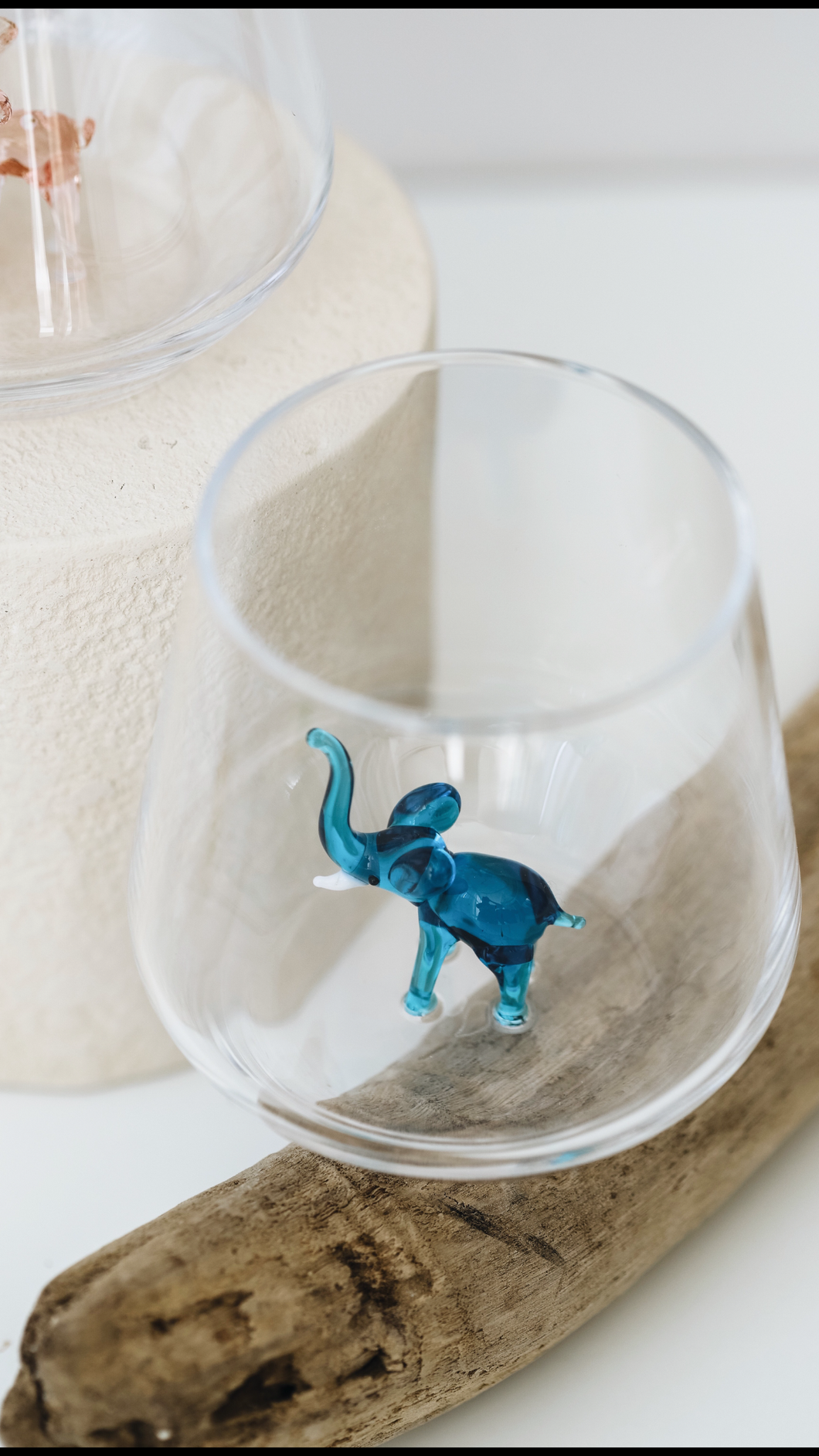 Verre Eléphant bleu